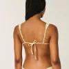 Gerüschtes, schulterfreies Triangel-Bikinioberteil Gerüschtes, schulterfreies Triangel-Bikinioberteil