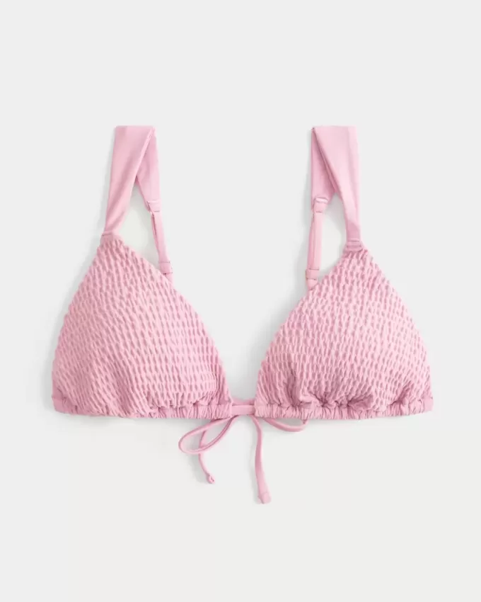 Gerüschtes, schulterfreies Triangel-Bikinioberteil Gerüschtes, schulterfreies Triangel-Bikinioberteil