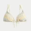 Gerüschtes, schulterfreies Triangel-Bikinioberteil Gerüschtes, schulterfreies Triangel-Bikinioberteil