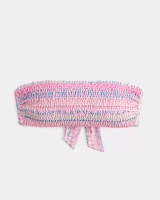 Gesmoktes Bandeau-Bikinioberteil