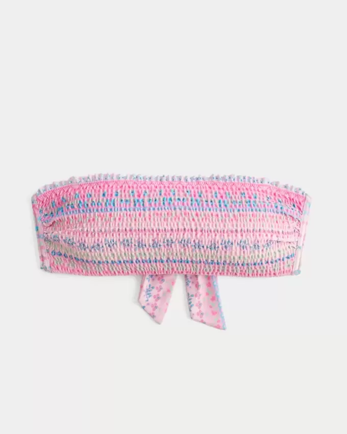 Gesmoktes Bandeau-Bikinioberteil Gesmoktes Bandeau-Bikinioberteil