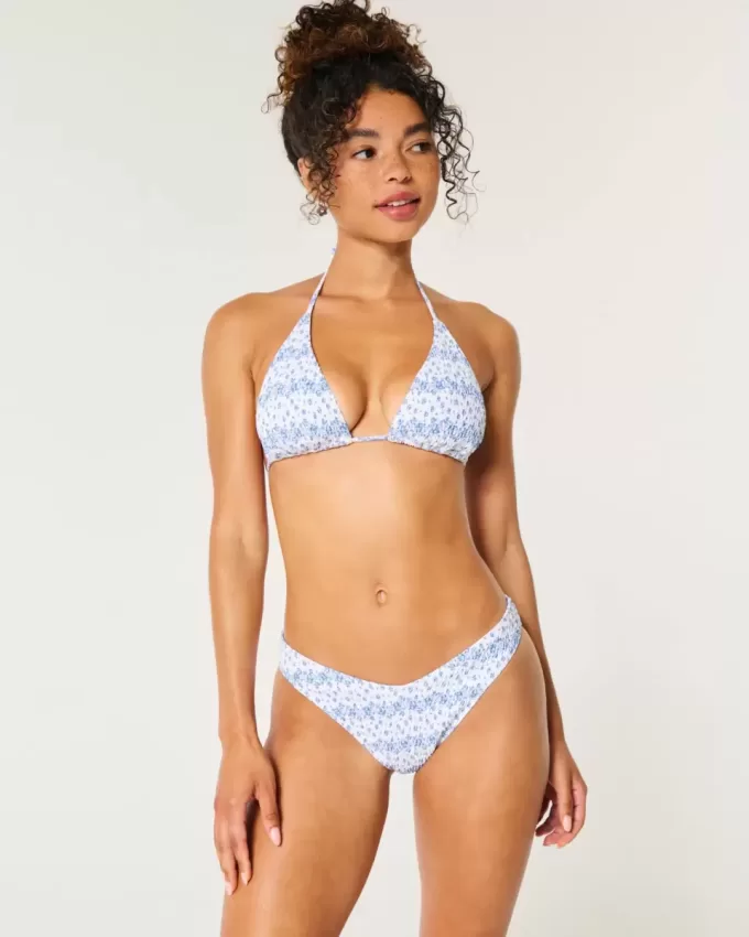 Gesmoktes Cheeky-Bikinihöschen mit hohem Beinausschnitt Gesmoktes Cheeky-Bikinihöschen mit hohem Beinausschnitt