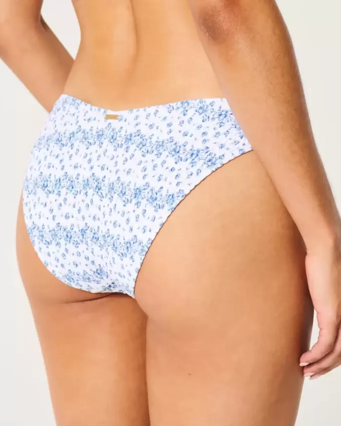 Gesmoktes Cheeky-Bikinihöschen mit hohem Beinausschnitt Gesmoktes Cheeky-Bikinihöschen mit hohem Beinausschnitt
