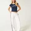 Gestreifte Jogginghose mit weitem Bein Gestreifte Jogginghose mit weitem Bein