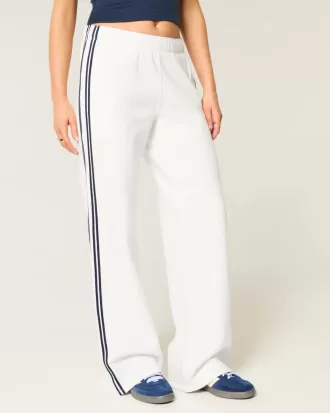 Gestreifte Jogginghose mit weitem Bein