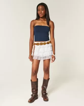 Gestufter Mini-Skort aus Chiffon
