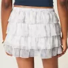 Gestufter Mini-Skort aus Chiffon Gestufter Mini-Skort aus Chiffon