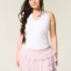 Gestufter Mini-Skort aus Spitzen-Chiffon