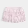 Gestufter Mini-Skort aus Spitzen-Chiffon
