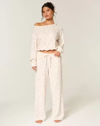 Gilly Hicks – Bequeme Baggy-Hose mit Waffelmuster
