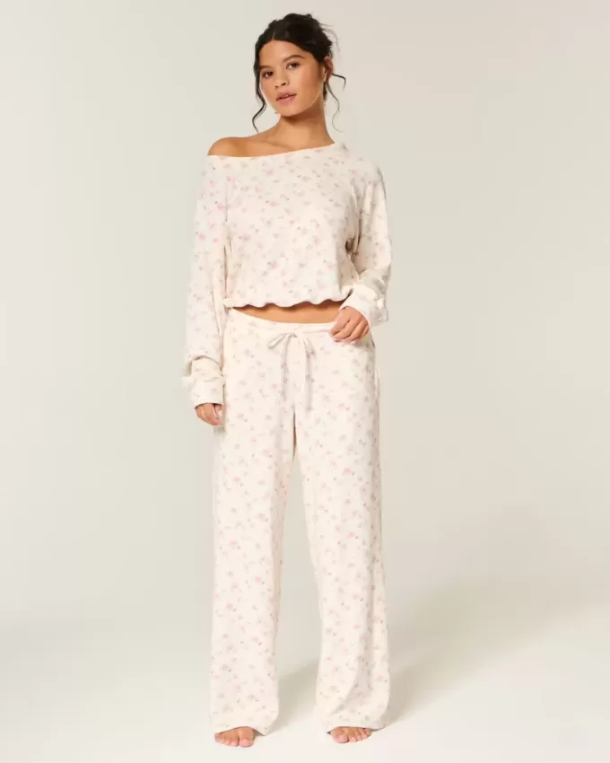 Gilly Hicks – Bequeme Baggy-Hose mit Waffelmuster