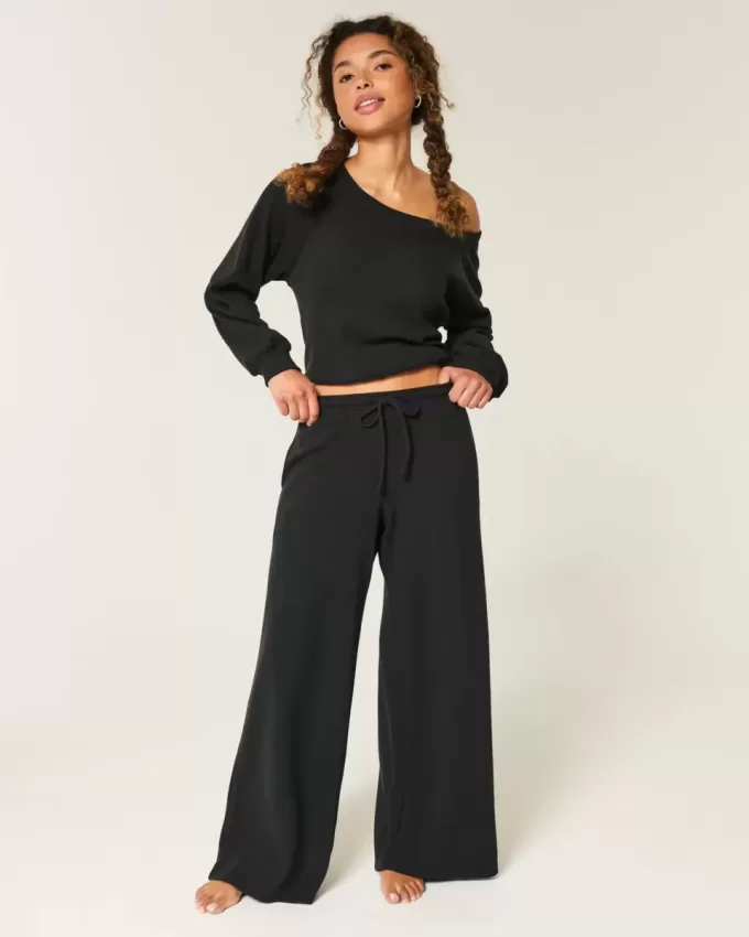 Gilly Hicks – Bequeme Baggy-Hose mit Waffelmuster