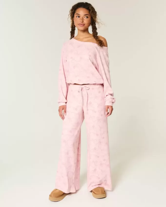Gilly Hicks – Bequeme Baggy-Hose mit Waffelmuster
