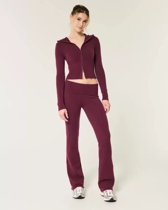 Gilly Hicks – Gemütliche Stiefelhose aus Strick mit Umschlagbund Gilly Hicks – Gemütliche Stiefelhose aus Strick mit Umschlagbund