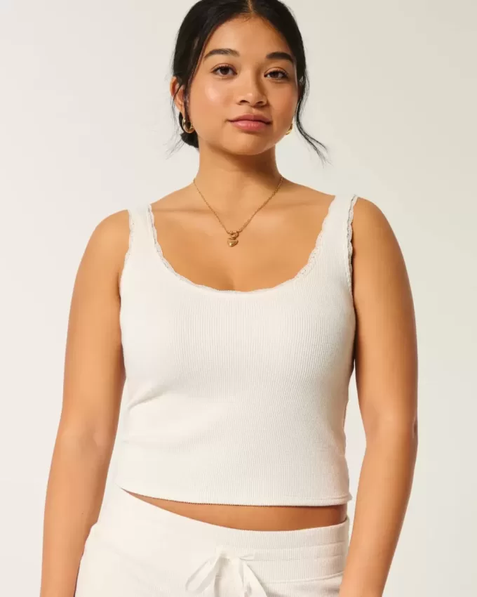 Gilly Hicks – Gemütliches Tanktop mit Waffel-Spitzenbesatz