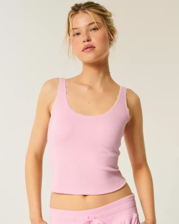 Gilly Hicks – Gemütliches Tanktop mit Waffel-Spitzenbesatz