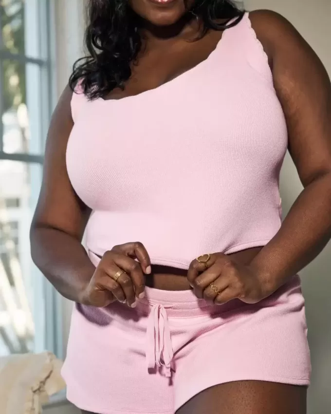 Gilly Hicks – Gemütliches Tanktop mit Waffel-Spitzenbesatz
