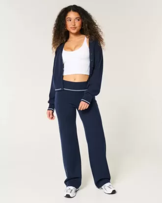 Gilly Hicks – Gerade Hose aus Strick mit Umschlagbund