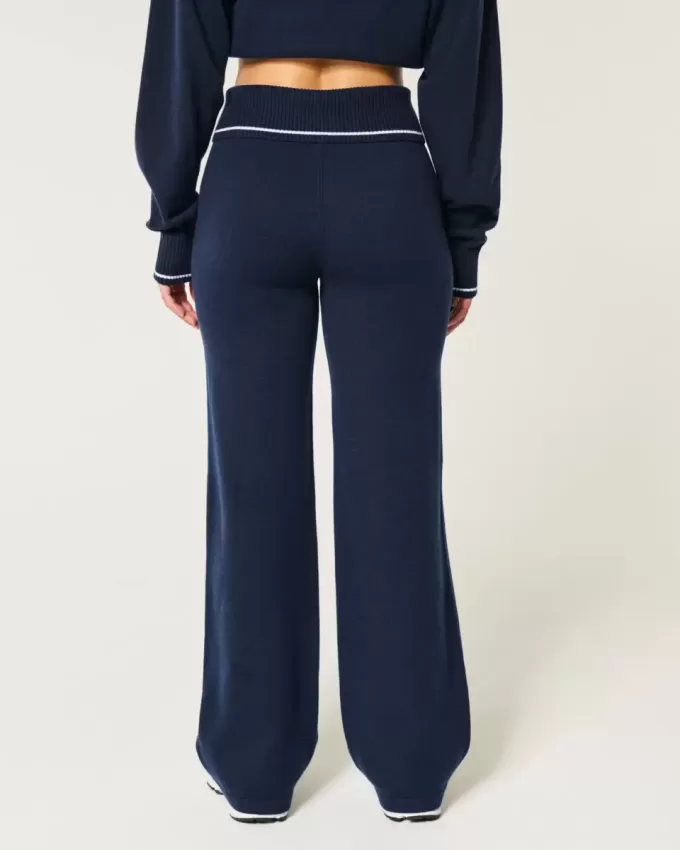 Gilly Hicks – Gerade Hose aus Strick mit Umschlagbund