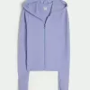 Gilly Hicks – Kapuzenjacke mit Waffelmuster und Reißverschluss Gilly Hicks – Kapuzenjacke mit Waffelmuster und Reißverschluss