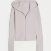 Gilly Hicks – Kapuzenjacke mit Waffelmuster und Reißverschluss Gilly Hicks – Kapuzenjacke mit Waffelmuster und Reißverschluss