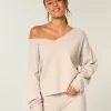 Gilly Hicks – Kuscheliger, schulterfreier Pullover mit Schleife