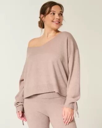 Gilly Hicks – Kuscheliger, schulterfreier Pullover mit Schleife