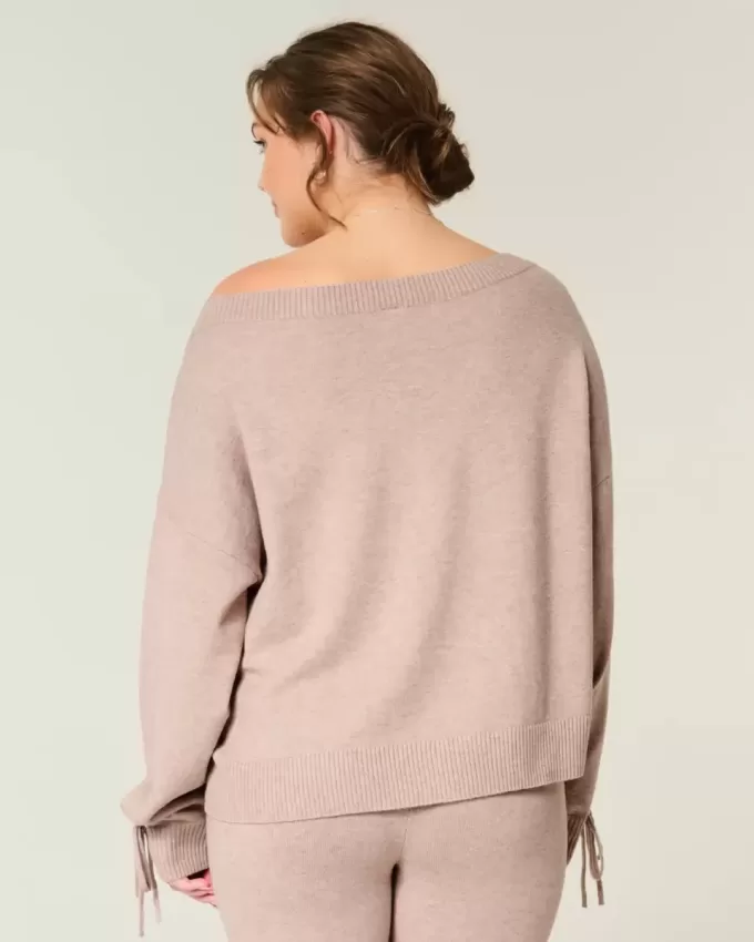 Gilly Hicks – Kuscheliger, schulterfreier Pullover mit Schleife Gilly Hicks – Kuscheliger, schulterfreier Pullover mit Schleife