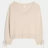 Gilly Hicks – Kuscheliger, schulterfreier Pullover mit Schleife