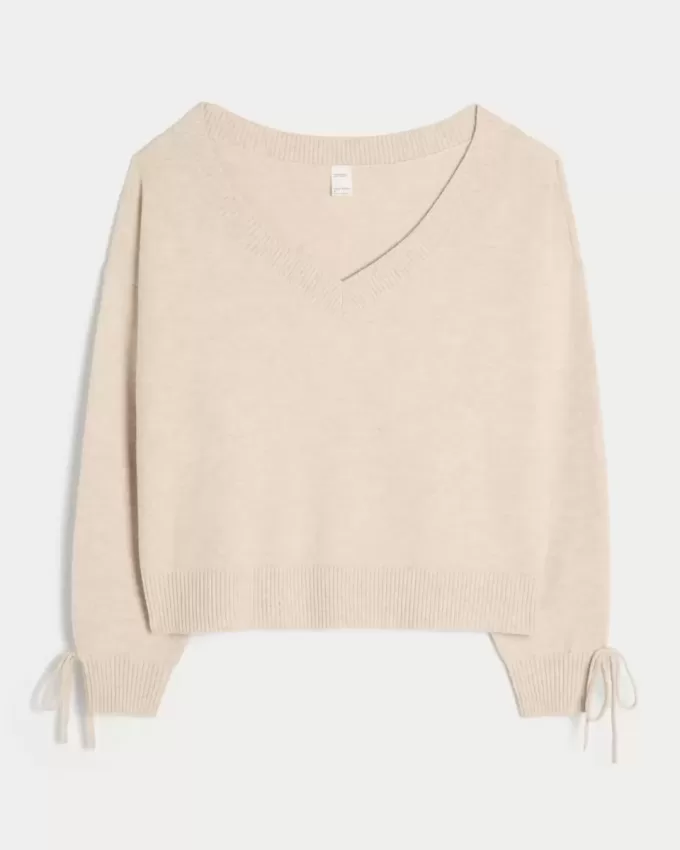 Gilly Hicks – Kuscheliger, schulterfreier Pullover mit Schleife