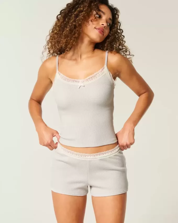 Gilly Hicks – Shortie-Shorts mit Waffelspitze Gilly Hicks – Shortie-Shorts mit Waffelspitze