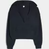 Gilly Hicks – Strick-Hoodie mit V-Ausschnitt