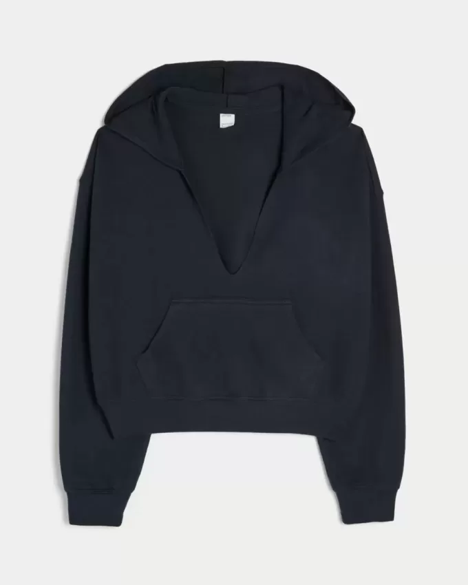 Gilly Hicks – Strick-Hoodie mit V-Ausschnitt