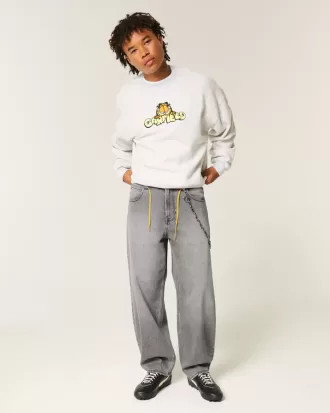 Graue Skater-Baggy-Jeans