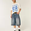 Halbhohe Denimhose in mittlerer Waschung Halbhohe Denimhose in mittlerer Waschung