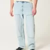 Hell gewaschene Baggy-Carpenter-Jeans Hell gewaschene Baggy-Carpenter-Jeans