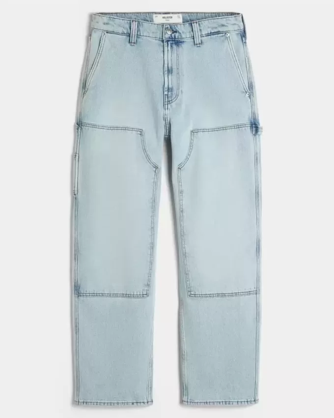 Hell gewaschene Baggy-Carpenter-Jeans Hell gewaschene Baggy-Carpenter-Jeans