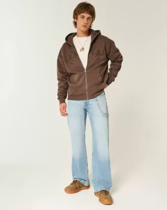 Hell gewaschene, legere Bootcut-Jeans
