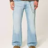 Hell gewaschene, legere Bootcut-Jeans