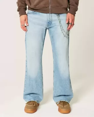 Hell gewaschene, legere Bootcut-Jeans