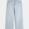 Hell verwaschene Super Baggy-Jeans mit New York-Grafik Hell verwaschene Super Baggy-Jeans mit New York-Grafik
