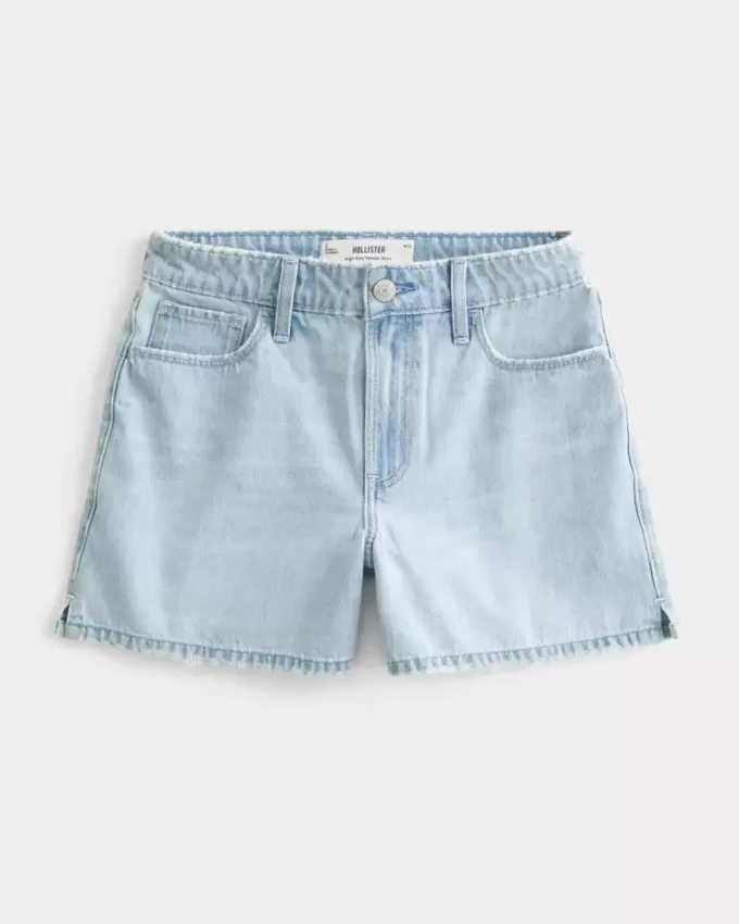 High-Rise Baggy-Jeansshorts in heller Waschung, 5″ High-Rise Baggy-Jeansshorts in heller Waschung, 5″