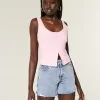 High-Rise Baggy-Jeansshorts mit mittlerer Waschung und Muschelstickerei, 5″ High-Rise Baggy-Jeansshorts mit mittlerer Waschung und Muschelstickerei, 5″
