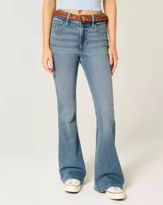 High-Rise-Flare-Jeans in mittlerer Waschung