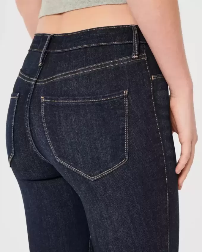 Hoch geschnittene Jeans-Leggings in dunkler Waschung Hoch geschnittene Jeans-Leggings in dunkler Waschung