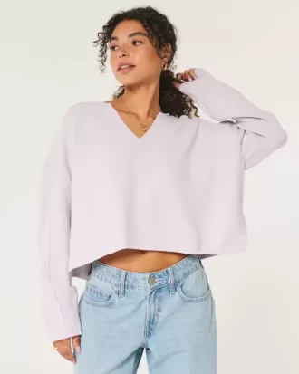 Hollister – Bequemer Cloud-Pullover mit kastigem Reverskragen