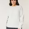 Hollister – Bequemer Cloud-Pullover mit Rundhalsausschnitt und Zopfmuster