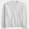 Hollister – Bequemer Cloud-Pullover mit Rundhalsausschnitt und Zopfmuster