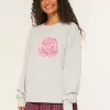 Hollister – Bequemer Pullover mit Cloud-Rose-Grafik