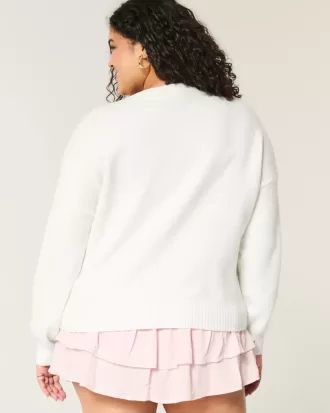 Hollister – Bequemer Pullover mit Rundhalsausschnitt und Cloud-Croissant-Grafik